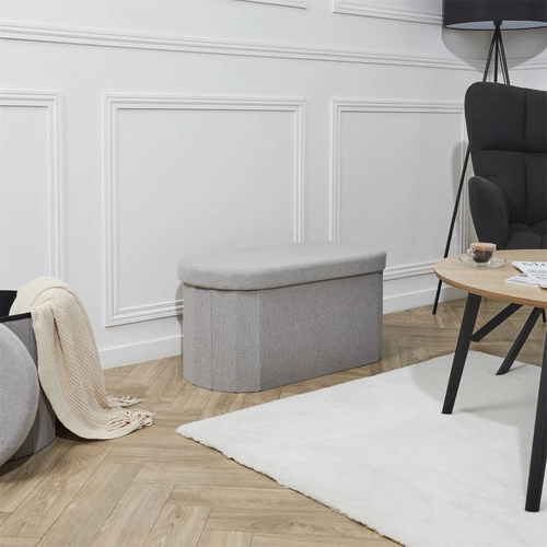 Čalouněná lavice Olaf šedá se skládacím úložným prostorem do předsíně a ložnice Intesi