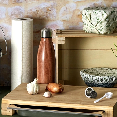 Intesi bambusové prkénko na krájení se zásuvkou do moderní kuchyně 38,5x26,4 cm