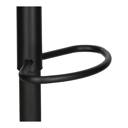 Barová židle Lofter černá, nastavitelná, kovová s dřevěným sedákem do kuchyně a k ostrůvku