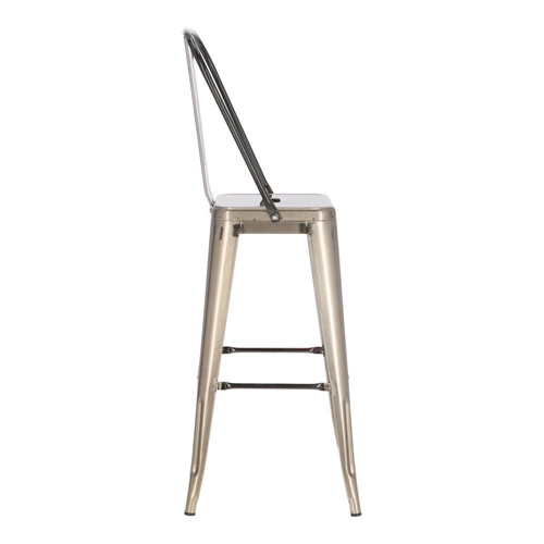 Barová židle Paris Back 75 cm metalická inspirovaná Tolix OUTLET