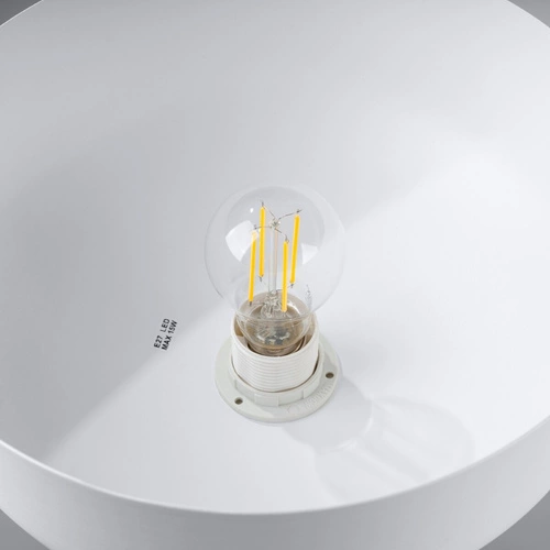 Závěsné svítidlo MARION bílá skandinávský styl kulaté do obýváku a jídelny dřevo ocel 130 cm