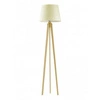 Stojací lampa do obýváku moderní s ecru stínidlem Curacao dubové dřevo Lysne 158 cm