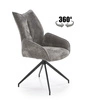 Otočná čalouněná židle Bizerta šedá Intesi s područkami do jídelny a obýváku