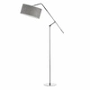 Stojací lampa do obýváku LIBERIA šedá moderní s nastavitelnou výškou s glamour stínidlem