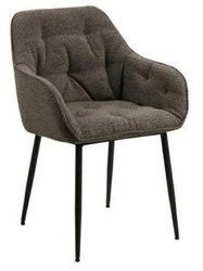 Čalouněná jídelní židle Brooke hnědá s područkami moderní Actona