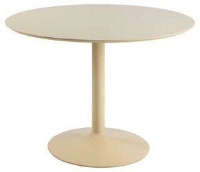 Jídelní kulatý stůl Ibiza 110 cm béžový moderní na jedné noze Actona MDF kov