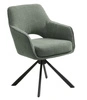 Otočná jídelní židle Cowley čalouněná zelená s područkami