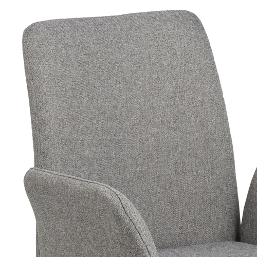 Čalouněná jídelní židle Naya Actona moderní šedá s područkami na černých nohách