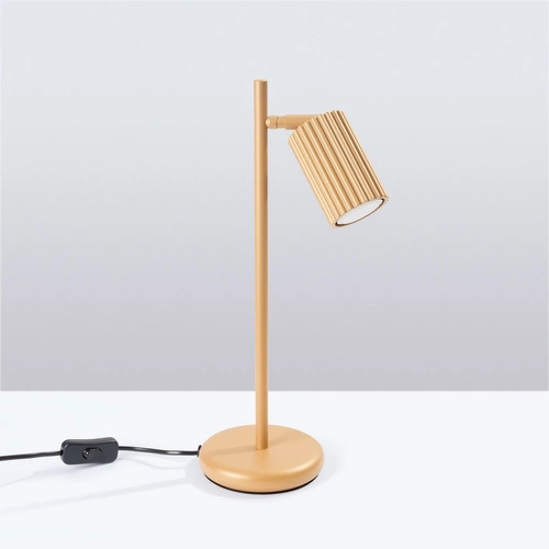 Noční lampička do ložnice Karbon zlatá moderní nastavitelná SOLLUX LIGHTING 43 cm