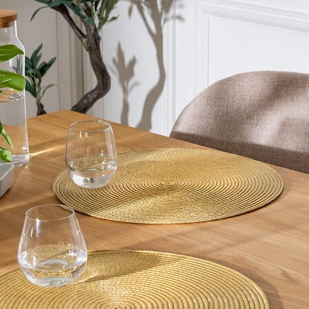 Kulatá prostírka pod talíř hořčicová 38 cm 5five simply smart do kuchyně