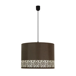 Závěsné svítidlo Arabesca hnědé s látkovým stínidlem 33 cm do obýváku nebo ložnice, výškově nastavitelné