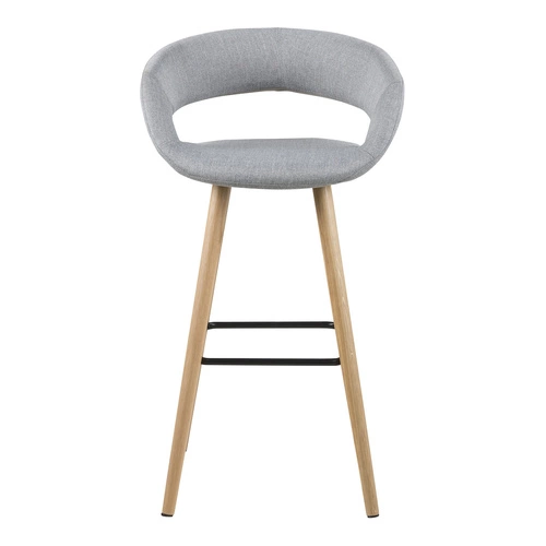 Barová židle Grace Actona čalouněná světle šedá 65 cm s područkami k kuchyňskému ostrůvku