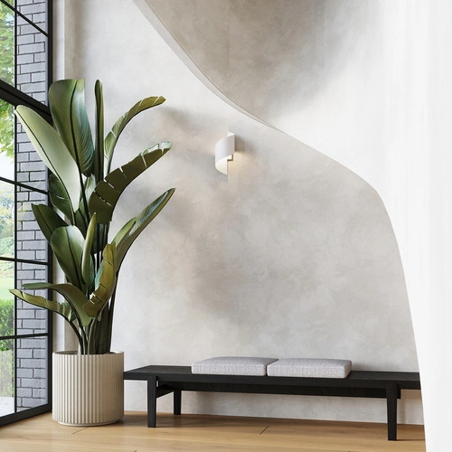 Moderní bílá nástěnná lampa TALASSA SOLLUX LIGHTING do obýváku a ložnice kovová 31 cm