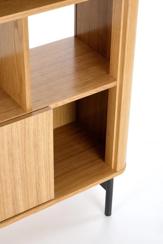 Knihovna do obýváku Zefir loft dub černý široká moderní Intesi 117 cm