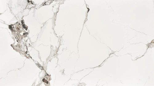 Jídelní stůl Nicolalla 120 cm bílý mramor moderní obdélníkový na černých nohách Intesi