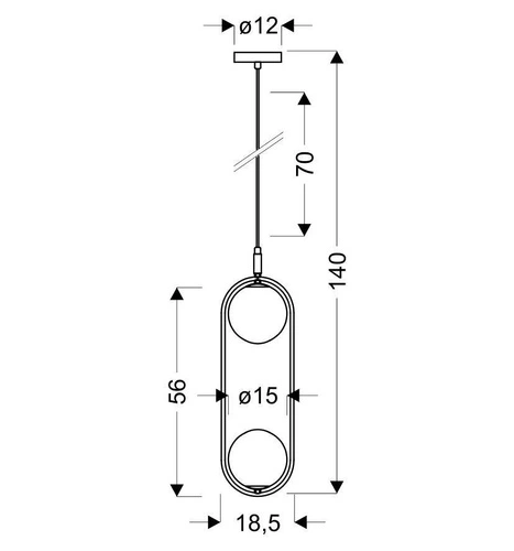 Závěsná lampa Cordel 2x28W G9 mosazná