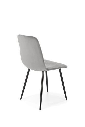 Jídelní židle Uferyn Intesi čalouněná samet šedá moderní prošívaná černé nohy