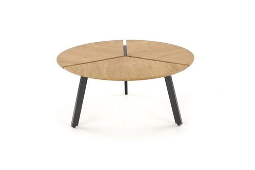 Konferenční stolek Louza kulatý dubový loftový 86 cm černý do obýváku Intesi