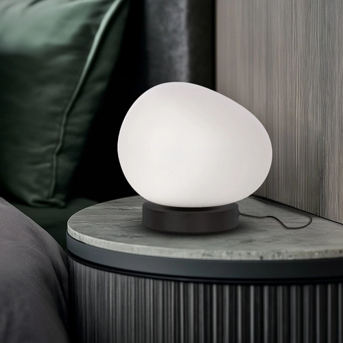 Stolní lampa STONES černá 30cm 1x40W E27 bílý difuzor