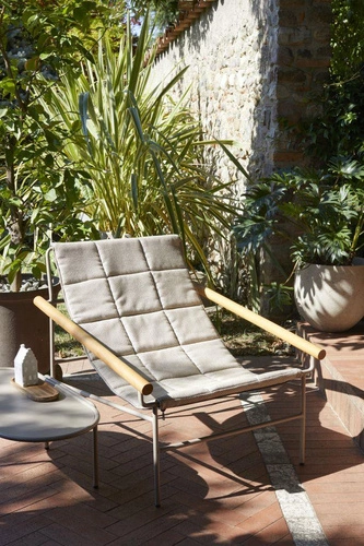 Zahradní relaxační křeslo Glam outdoor s područkami, látka, glamour styl