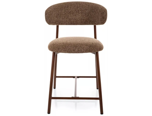 Barová židle Pasco čalouněná cappuccino s opěrkou do kuchyně 61 cm