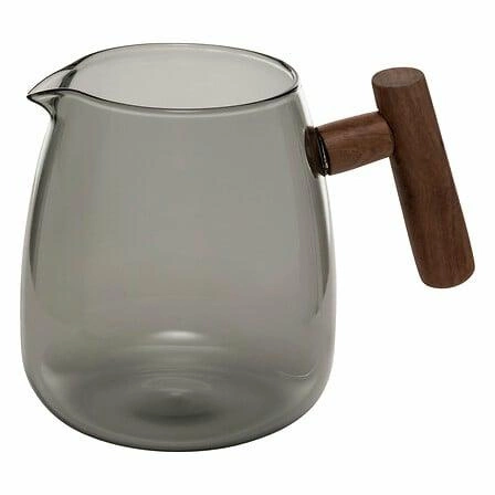 Skleněná konvice Twisted Lime 800 ml na čaj a bylinky – šedé borosilikátové sklo