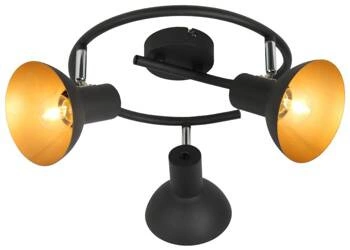 Spirálová stropní lampa Diso 3x40W E27 černá+zlatá