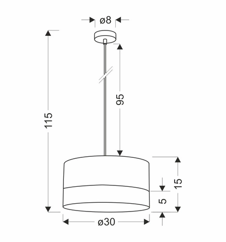 Závěsná lampa Porto bílá 1x60W E27 stínidlo bílá+ořech