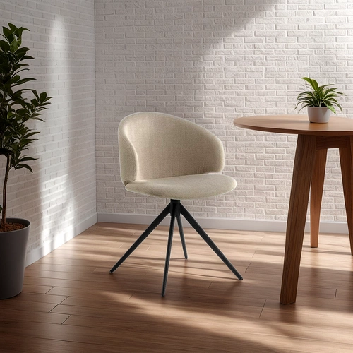 Otočená čalouněná jídelní židle Ella Actona béžová s područkami moderní