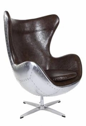 Otočná křesla Egg z ekokůže hnědá D2.DESIGN do obýváku moderní glamour