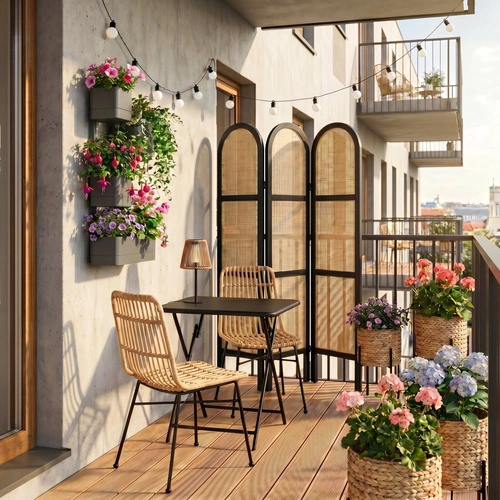 Závěsný květináč Cubico šedý modulární plastový na balkon a terasu Umbra 72,6 cm