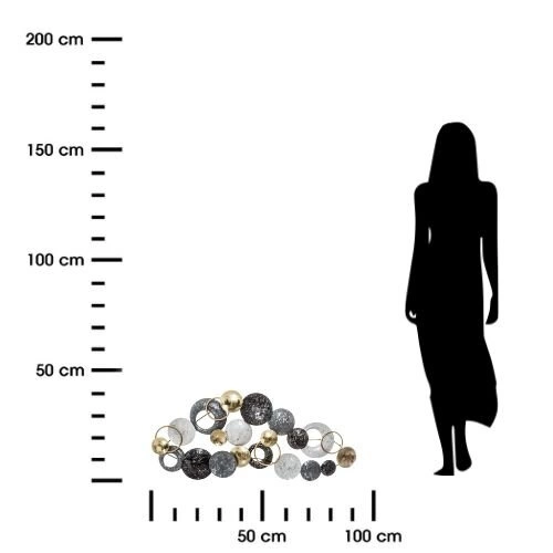 Kovová nástěnná dekorace Lali 90 cm zlatá glamour ozdoba na stěnu do obýváku a jídelny