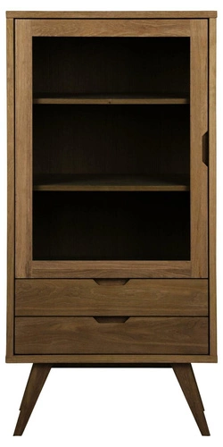 Skleněná vitrína do obýváku A-Line dub kouřový skandinávská na knihy a alkohol Actona 145 cm