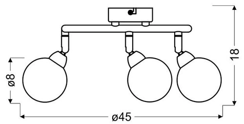 Moderní stropní LED lampa Kaleidoscope chrom nastavitelná do obýváku a ložnice 45 cm