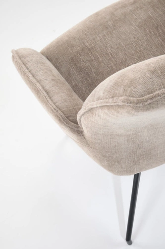 Otočná čalouněná židle Bizerta béžová Intesi do jídelny a kanceláře s područkami