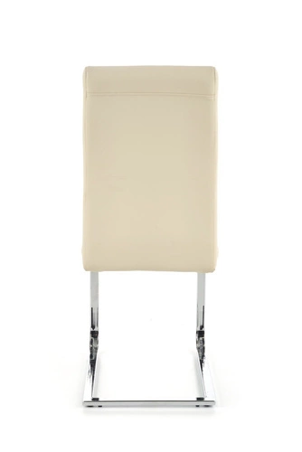 Čalouněná židle Yvone krémová ekokůže na chromovaných lyžinách do jídelny a obývacího pokoje Intesi