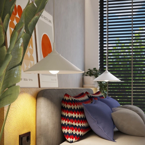 Závěsné svítidlo ZUMA bílá moderní ocelová do obýváku, kuchyně a nad stůl 30 cm