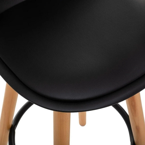 Barová židle Maxon černá s opěrkou ve skandinávském stylu do kuchyně 71,5 cm Atmosphera