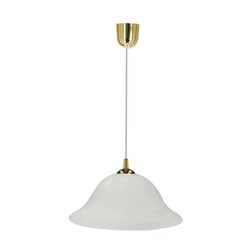 Závěsná lampa Vera zlatá 1x60W E27 alabastrové stínidlo
