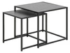 Sada konferenčních stolků Seaford černá čtvercová moderní do obýváku dřevo kov