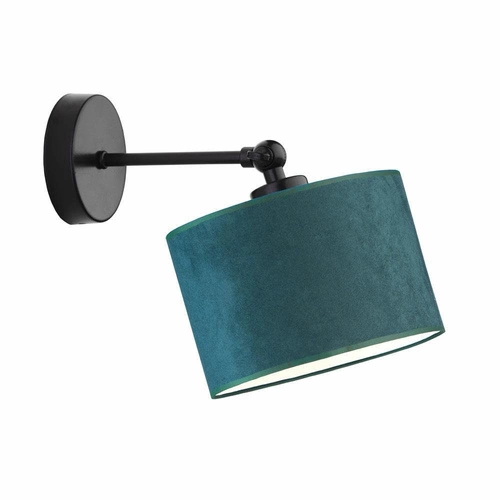 Nástěnné svítidlo glamour TETE LYSNE sametové zelené nastavitelné do obýváku a ložnice 25 cm