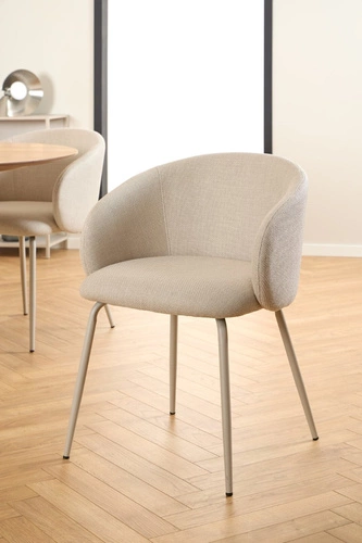 Čalouněná jídelní židle Eleonor béžová Actona skandinávská s područkami
