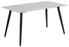 Jídelní stůl Wicklow 140x80 cm bílý mramor moderní keramický na černých nohách Actona