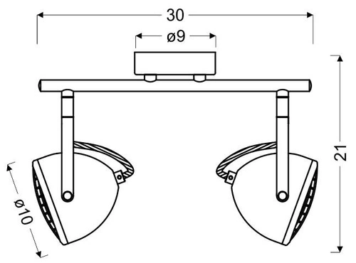 Moderní stropní svítidlo Pent šedé kovové nastavitelné do obýváku a ložnice 2bodové