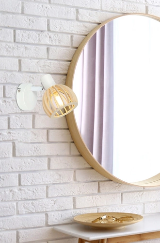 Nástěnné svítidlo Atarri bílá s dřevem moderní nastavitelné do ložnice a obývacího pokoje CANDELLUX