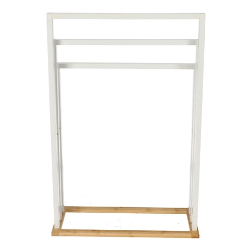 Stojanový bambusový věšák na ručníky 5five simply smart boho bílý 3 ramena