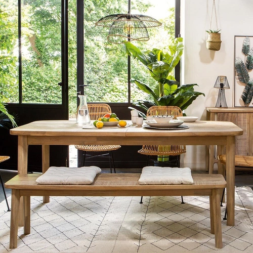 Dřevěná lavice do jídelny a předsíně Banila Atmosphera z akáciového dřeva přírodní 150 cm