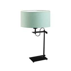 Noční lampička do ložnice Alaska moderní mátová s černou konstrukcí a stínidlem LYSNE 55 cm