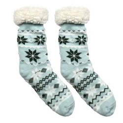 Vánoční ponožky Intesi modré se sněhovou vločkou, teplé a měkké jako dárek