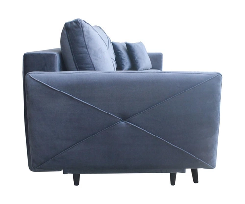 Rozkládací pohovka Saxo pro 2 osoby, moderní, tmavě modrá, s úložným prostorem do obýváku